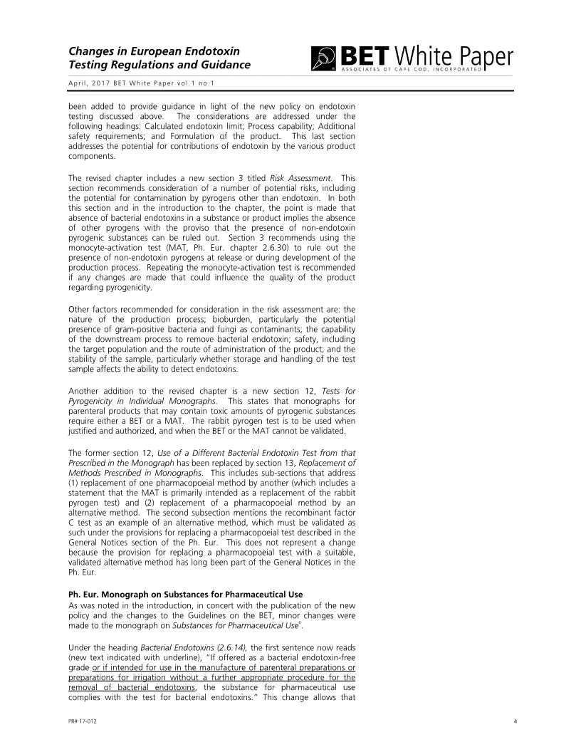Changes in European Endotoxin Testing Regulations and Guidance - By Mick Dawson