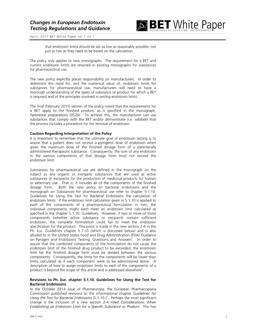 Changes in European Endotoxin Testing Regulations and Guidance - By Mick Dawson